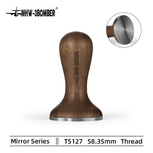 MHW-3BOMBER Mirror Walnut Tamper Thread 58mm