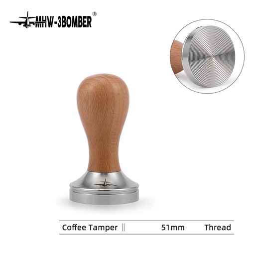 MHW-3BOMBER Vase Tamper (Beech) 51mm (Thread)